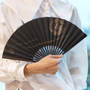 [핸드 팬] 보름달 (검은 색) 청동 | 카라 카미 (일본 종이) ｜ keibifugetsu