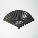[HAND FAN] FULL MOON (BLACK) SILVER LEAF | KARAKAMI (JAPANESE PAPER)｜KEIBIFUGETSU