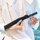 [HAND FAN] FULL MOON (BLACK) SILVER LEAF | KARAKAMI (JAPANESE PAPER)｜KEIBIFUGETSU