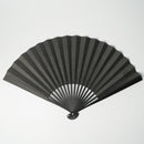 [HAND FAN] FULL MOON (BLACK) SILVER LEAF | KARAKAMI (JAPANESE PAPER)｜KEIBIFUGETSU