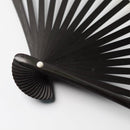 [HAND FAN] FULL MOON (BLACK) SILVER LEAF | KARAKAMI (JAPANESE PAPER)｜KEIBIFUGETSU