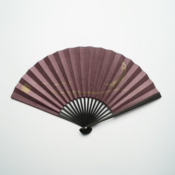 [手扇]新月（紫色）青銅| karakami（日本紙）｜ keibifugetsu