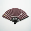[HAND FAN] CRESCENT MOON (PURPLE) SILVER LEAF | KARAKAMI (JAPANESE PAPER)｜KEIBIFUGETSU