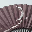 [HAND FAN] CRESCENT MOON (PURPLE) SILVER LEAF | KARAKAMI (JAPANESE PAPER)｜KEIBIFUGETSU