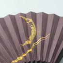 [핸드 팬] 초승달 (자주색) 금박 | 카라 카미 (일본 종이) ｜ keibifugetsu