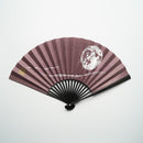 [HAND FAN] FULL MOON (PURPLE) SILVER LEAF | KARAKAMI (JAPANESE PAPER)｜KEIBIFUGETSU