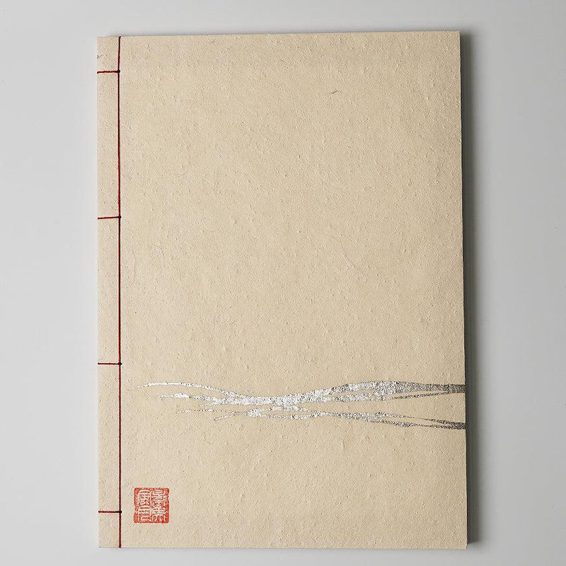 [เครื่องเขียน] Notebook Crescent Moon (สีขาว) | Karakami (กระดาษญี่ปุ่น) ｜ keibifugetsu