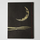 [STATIONERY] NOTEBOOK CRESCENT MOON (BLACK) | KARAKAMI (JAPANESE PAPER)｜KEIBIFUGETSU