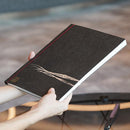 [STATIONERY] NOTEBOOK CRESCENT MOON (BLACK) | KARAKAMI (JAPANESE PAPER)｜KEIBIFUGETSU