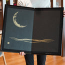 [접이식 스크린 (객실 분배기)] 초승달 (검은 색) 청동 (M) | 카라 카미 (일본 종이) ｜ keibifugetsu