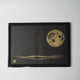 [FOLDING SCREEN (ROOM DIVIDER)] FULL MOON (BLACK) BRONZE (S) | KARAKAMI (JAPANESE PAPER)EKEIBIFUGETSU