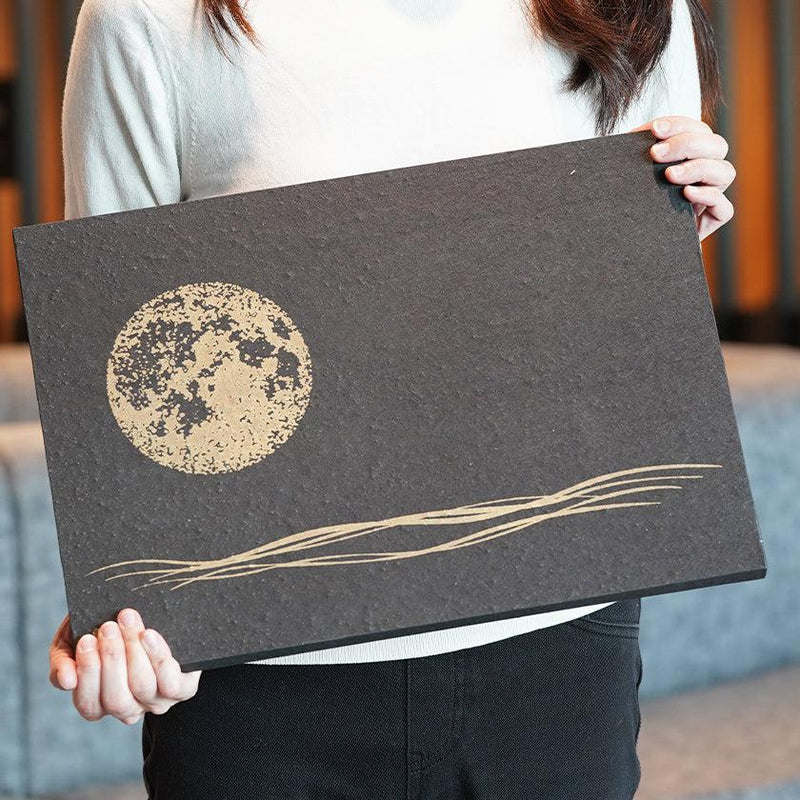 [artpanel] พระจันทร์เต็มดวง (สีดำ) A3 | Karakami (กระดาษญี่ปุ่น) ｜ keibifugetsu