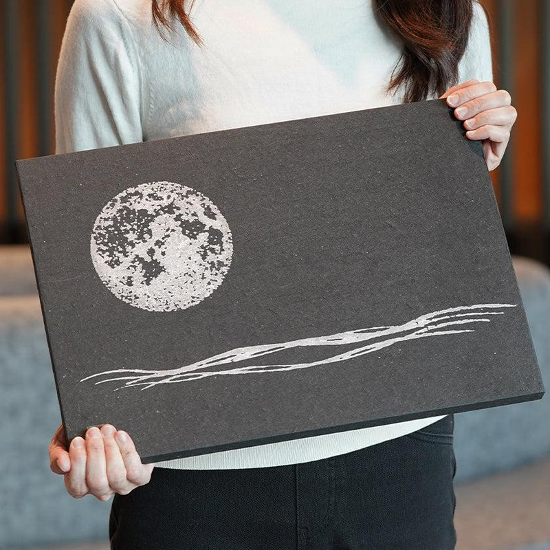 [artpanel] พระจันทร์เต็มดวง (สีดำ) A3 | Karakami (กระดาษญี่ปุ่น) ｜ keibifugetsu