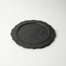 [PLATE] MATTE FLAT PLATE (RIM) RINKA-M BLACK | KYOTO-KIYOMIZU WARE | FUUU