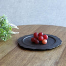 [PLATE] MATTE FLAT PLATE (RIM) RINKA-M BLACK | KYOTO-KIYOMIZU WARE | FUUU