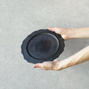 [PLATE] MATTE FLAT PLATE (RIM) RINKA-M BLACK | KYOTO-KIYOMIZU WARE | FUUU