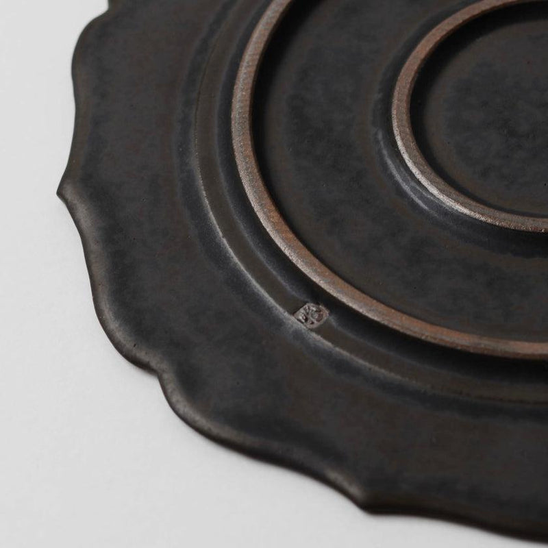 [플레이트] 무광택 플랫 플레이트 (림) Rinka-M Black | kyoto-kiyomizu ware | 푸우