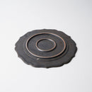 [PLATE] MATTE FLAT PLATE (RIM) RINKA-M BLACK | KYOTO-KIYOMIZU WARE | FUUU