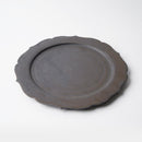 [LARGE PLATE (PLATTER)] MATTE FLAT PLATE (RIM) RINKA-L BLACK | KYOTO-KIYOMIZU WARE | FUUU