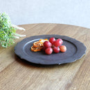 [LARGE PLATE (PLATTER)] MATTE FLAT PLATE (RIM) RINKA-L BLACK | KYOTO-KIYOMIZU WARE | FUUU