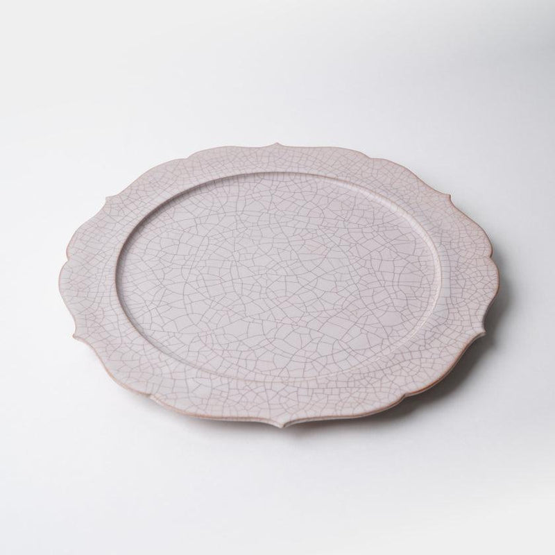 [큰 접시 (플래터)] Hibiki 플랫 플레이트 (림) Rinka-L Red | kyoto-kiyomizu ware | 푸우