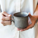 [MUG (CUP)] MATTE (SQUARE) GRAY | KYOTO-KIYOMIZU WARE | FUUU