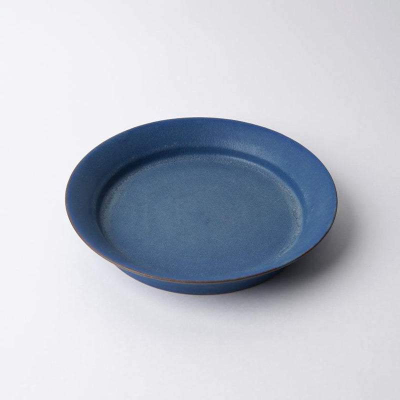[접시] 매트 림 플레이트 라운드 (M) 파란색 | kyoto-kiyomizu ware | 푸우