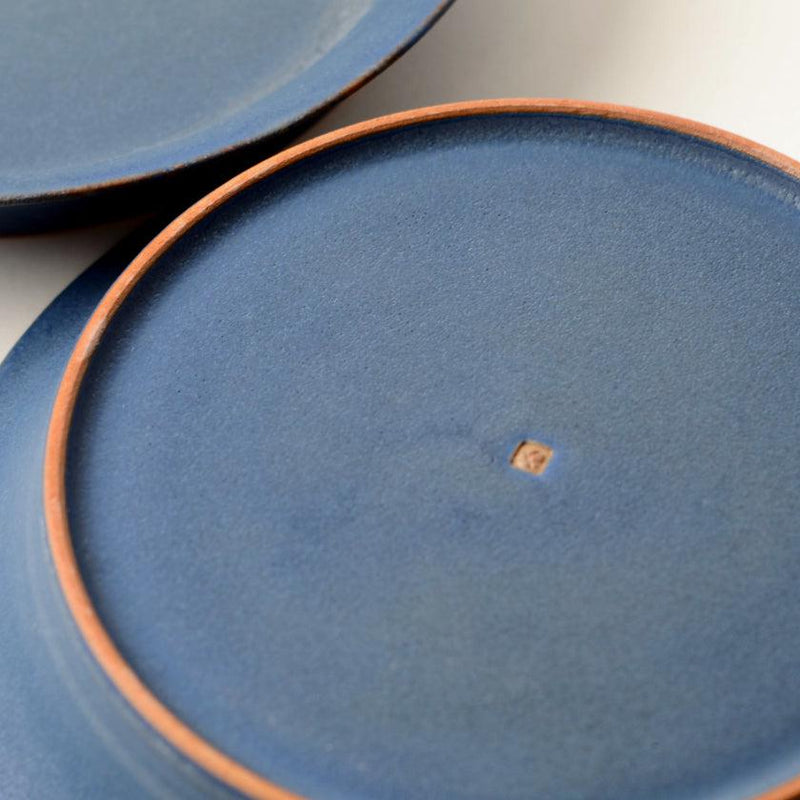 [접시] 매트 림 플레이트 라운드 (M) 파란색 | kyoto-kiyomizu ware | 푸우