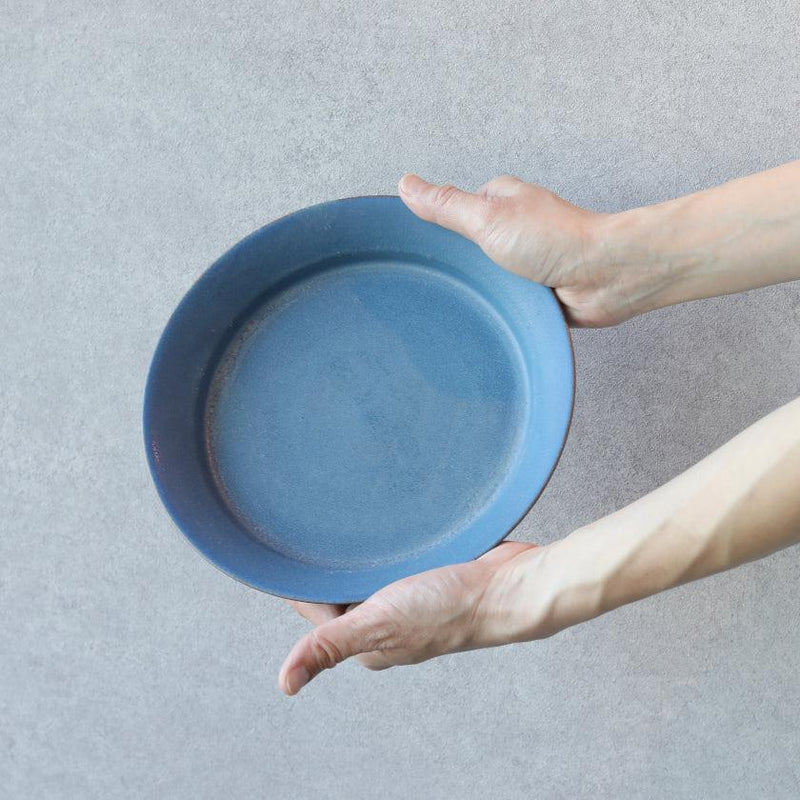 [DISH] Matte Rim Plate Round (M) ชุดคู่สีน้ำเงิน | Kyoto-Kiyomizu Ware | ฟูวู