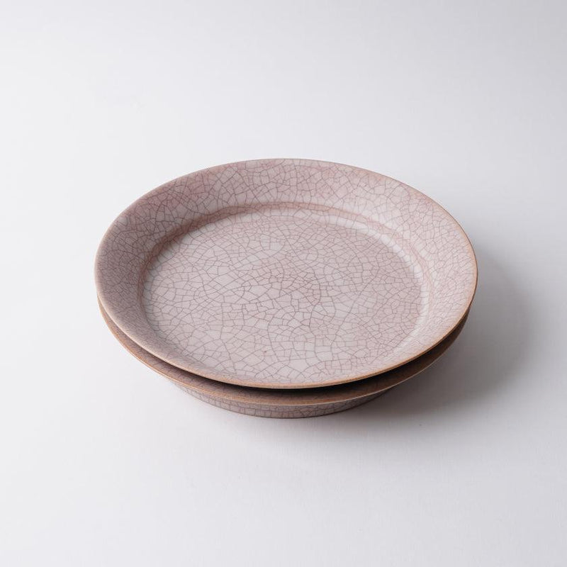 [접시] Hibiki Rim 플레이트 라운드 (M) 빨간 쌍 세트 | kyoto-kiyomizu ware | 푸우