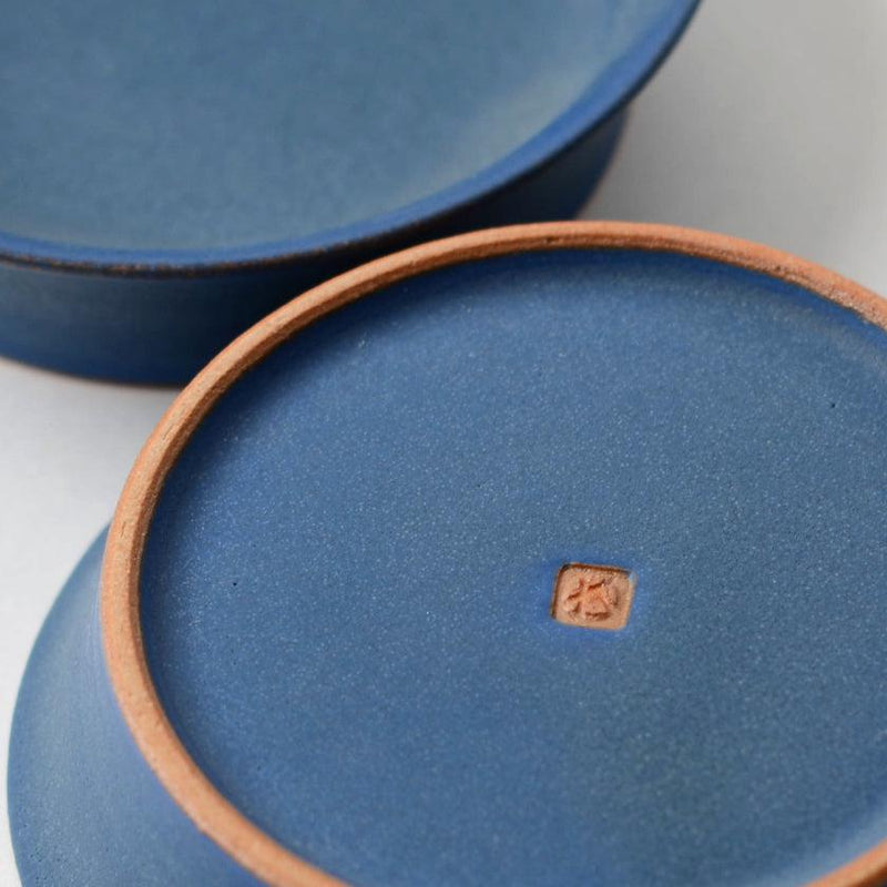 [작은 접시] 매트 림 플레이트 라운드 (SS) 파란색 | kyoto-kiyomizu ware | 푸우