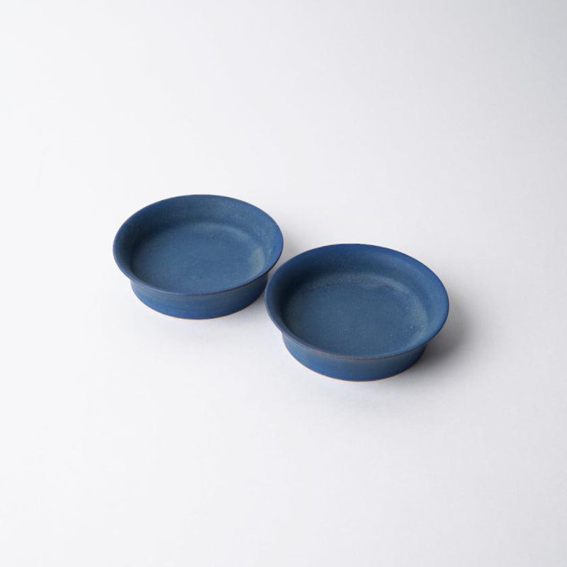 [小菜]磨砂輪板圓形圓形藍色對|京都 - 基約米祖|富烏
