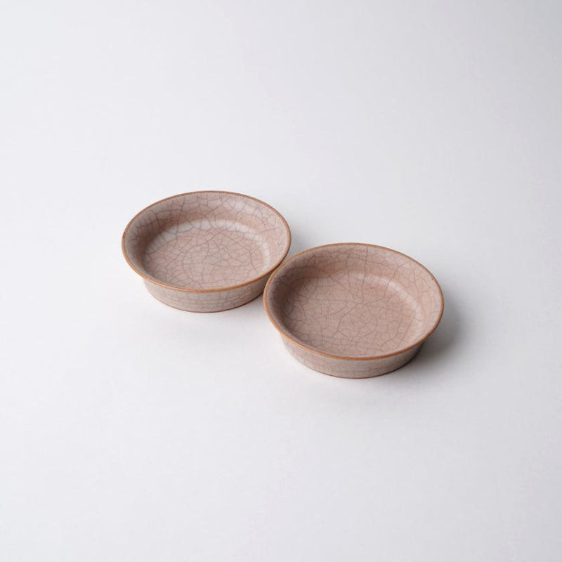 [작은 접시] Hibiki Rim 플레이트 라운드 (SS) 빨간 쌍 세트 | kyoto-kiyomizu ware | 푸우