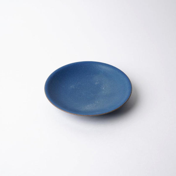 [접시] 매트 플레이트 라운드 (S) 파란색 | kyoto-kiyomizu ware | 푸우