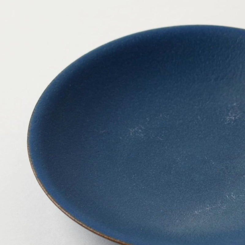 [접시] 매트 플레이트 라운드 (S) 파란색 | kyoto-kiyomizu ware | 푸우