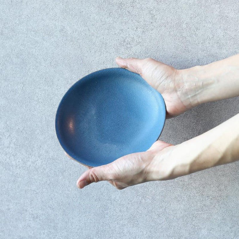 [접시] 매트 플레이트 라운드 (S) 파란색 쌍 세트 | kyoto-kiyomizu ware | 푸우
