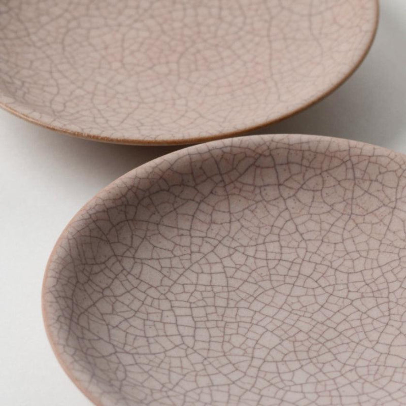 [접시] Hibiki Plate Round (S) 빨간 쌍 세트 | kyoto-kiyomizu ware | 푸우
