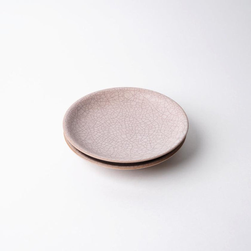 [접시] Hibiki Plate Round (S) 빨간 쌍 세트 | kyoto-kiyomizu ware | 푸우