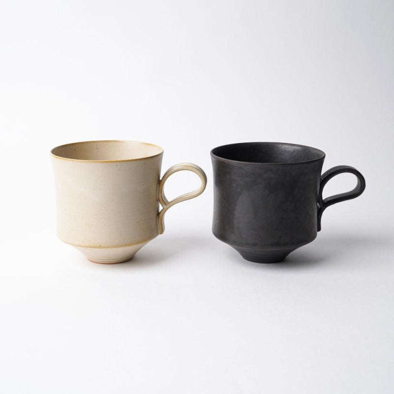 [แก้ว (ถ้วย)] แมตต์ (สี่เหลี่ยม) คู่ชุดสีดำและสีขาว | Kyoto-Kiyomizu Ware | ฟูวู