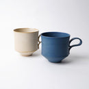 [MUG (CUP)] MATTE (SQUARE) PAIR SET BLUE & WHITE | KYOTO-KIYOMIZU WARE | FUUU