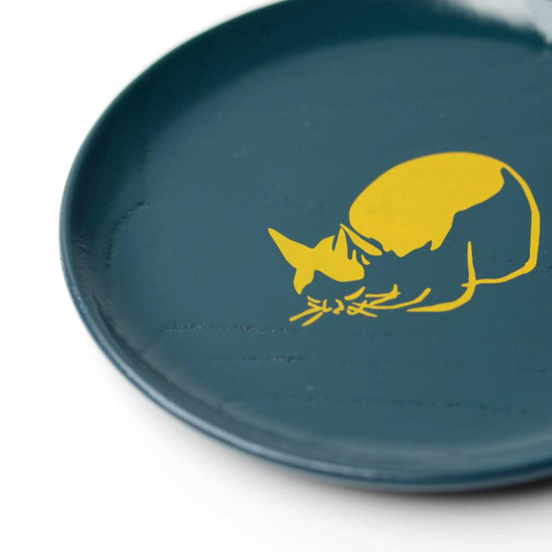[작은 접시] Unoudo 우드 블록 프린트 동물 시리즈 | 래커웨어 | 이스케