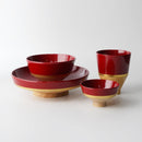 [DISH SET] KOROMO 4-PIECE SET (PLATE, BOWL, SAKE CUP, CUP) | LACQUERWARE | ISUKE