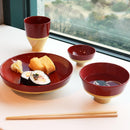 [DISH SET] KOROMO 4-PIECE SET (PLATE, BOWL, SAKE CUP, CUP) | LACQUERWARE | ISUKE