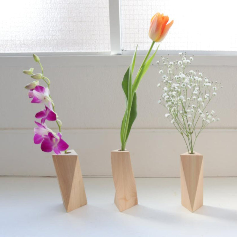 [แจกัน] แจกันดอกไม้ (สามเหลี่ยม B) | งานไม้ Kino-sachi