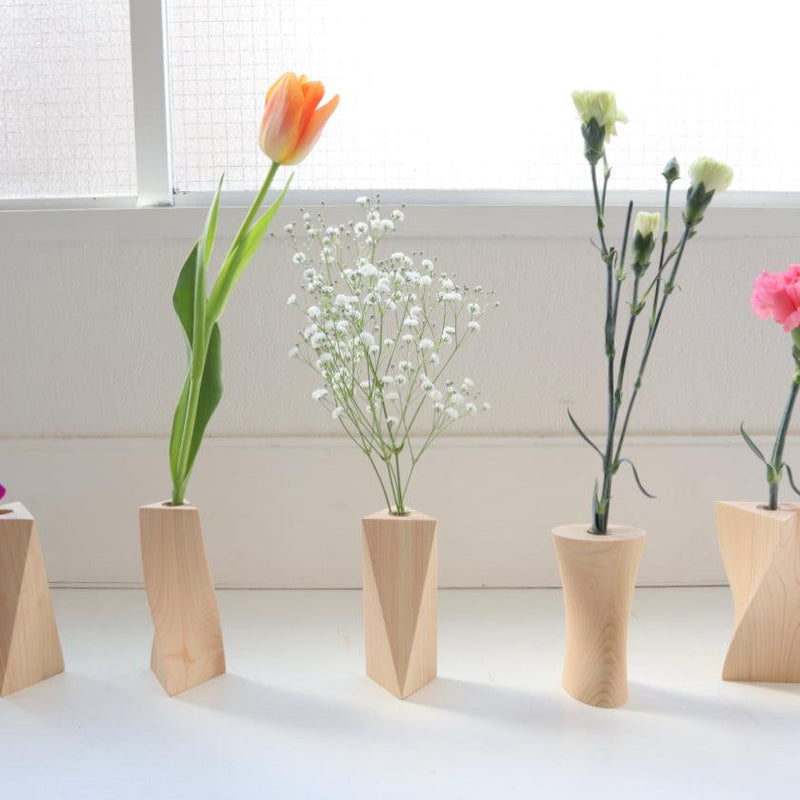 [แจกัน] แจกันดอกไม้ (สามเหลี่ยม D) | งานไม้ Kino-sachi
