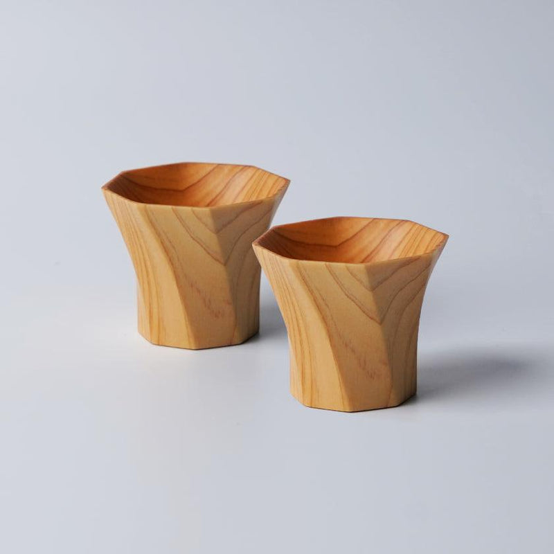 [清酒杯]一對八角形Ochoko |木工|基諾 - 薩奇