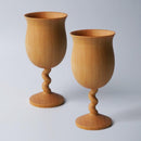 [GLASS] PAIR OF WINE GLASSES WOODEN TWIST GOBLET | WOODWORKING | KINO-SACHI