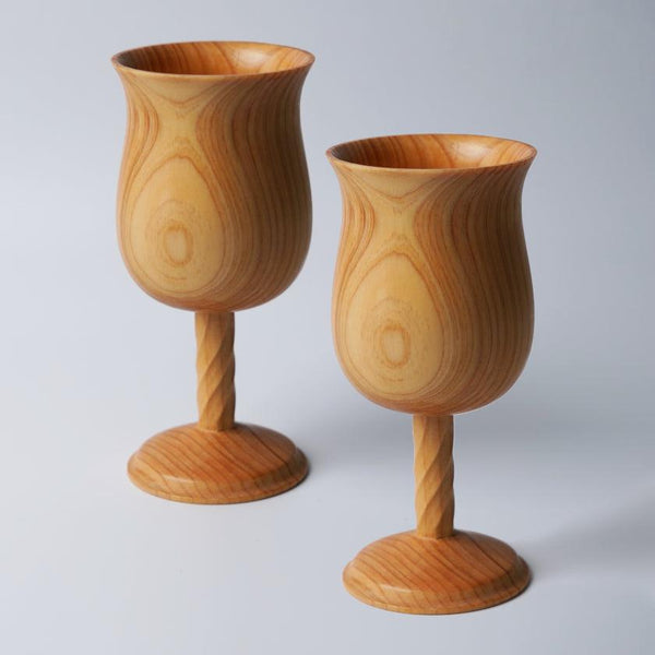 [GLASS] PAIR OF WINE GLASSES (FOR OUTDOOR USE) | WOODWORKING | KINO-SACHI