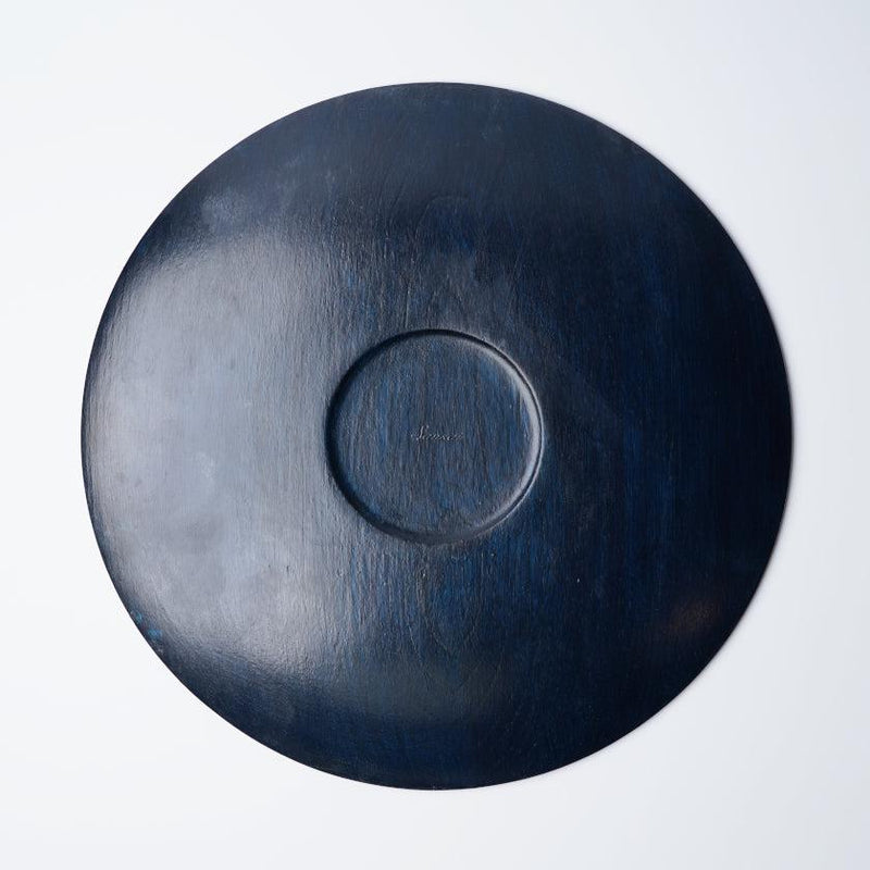 [큰 접시 (플래터)] Kyo -Yuzen -Black | 인쇄 및 Kyo-Yuzen 조각 | 산사이 스튜디오