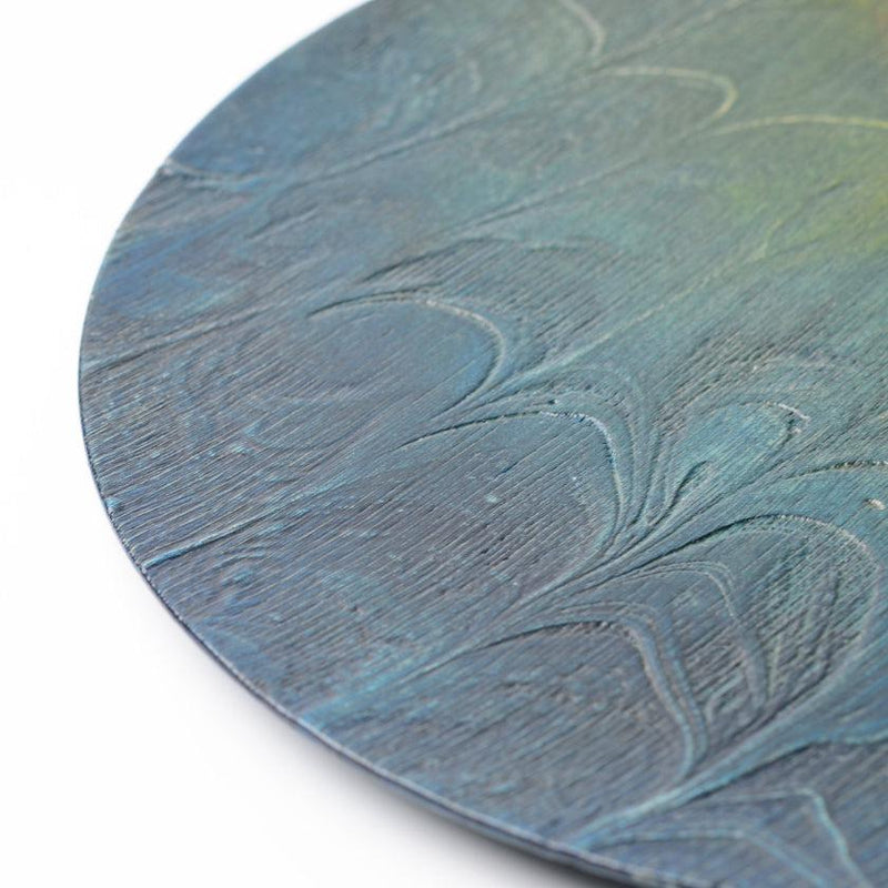 [LARGE PLATE (PLATTER)] SWELL OF THE SEA | PRINTING AND KYO-YUZEN ENGRAVING| SANSAI STUDIO
